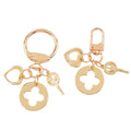 Lucky Clover Bag Charm Keychain Metal Cute Four Leaf Crystal Heart Handbag Purse Pendant Car Key Ring Chain Jewelry Accessory