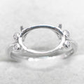 Sterling Silver 8*12mm Semi Mount Ring Empty Frame Blank Support Setting S925 Base Holder Without Center Stone for DIY Inlay