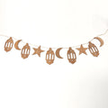 Eid Decoration Ramadan Mubarak Wooden Banner Ramadan Mubarak Decoration Moon Star Lantern Banner