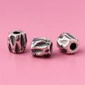 Retro S999 Sterling Silver Handmade Large Hole Stump Spacer Beads for Men Jewelry Making Supplies 10mm