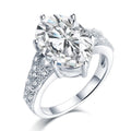 Tonglin New Designs Luxury S925 Sterling Silver Big Oval Cubic Zircon Engagement Bague Diamant Rings for Women