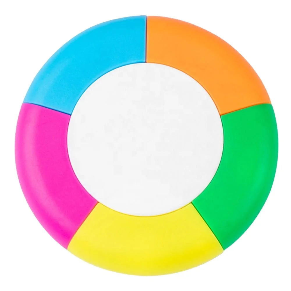 Wholesale New Arrival Promotional Gifts Non Scented Circular Highlighter Rounded Shape Five Colour Good for Custom Logo HL014