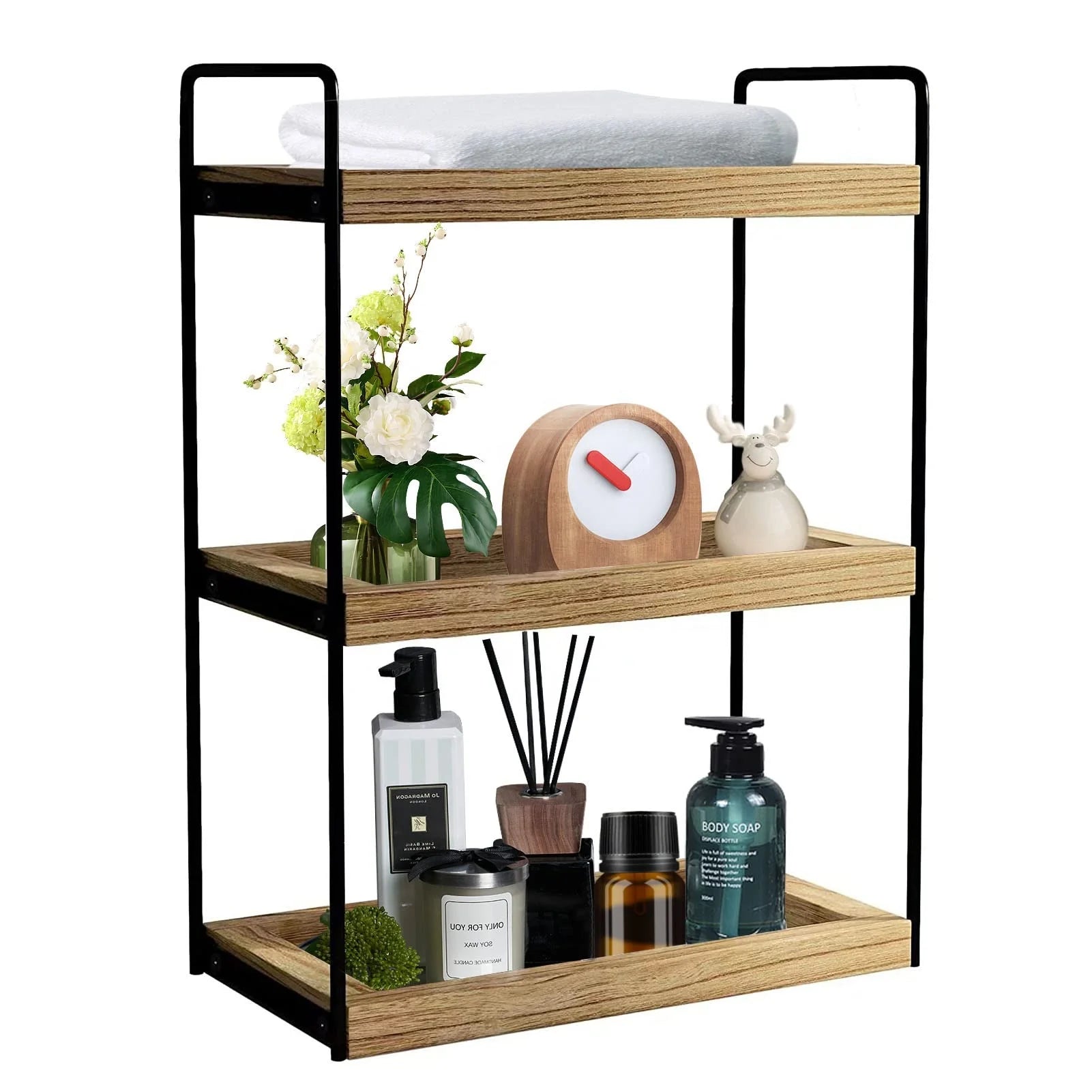 Bathroom Counter Organizer Countertop Wood Bathroom Organizer Countertop Bamboo Shelf Display Stand Spice Rack Shelf
