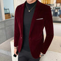M~5XL Velvet Wedding Dress Coat Mens Blazer Jacket Fashion Casual Suit JacketStage DJ Men's Business Blazers Veste Costume