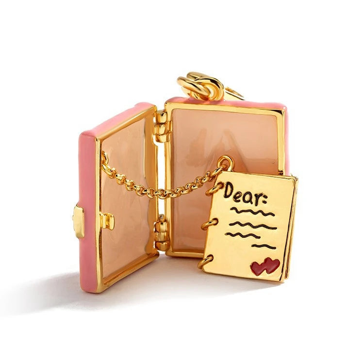 European and American Color Eyes Album Envelope Necklace Frame Necklace Girl Heart Vintage Necklace
