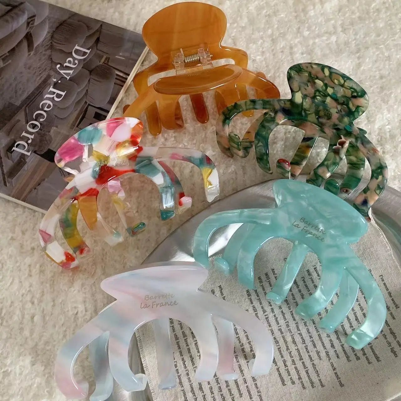 PDANY New Arrival Hot 10cm Acetate Hair Claws Clip for Thick Hair Women Accessories Custom Shark Hair Grip Girl Ponytail Holder