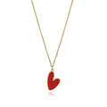 Trendy Stainless Steel Heart-Shaped Pendant Necklace for Women 18K Gold Plating for Wedding and Party