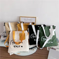 2024 New Fashion Design Recycled Organic Custom Cotton Shoulder Bag Canvas Shopping Tote Bag Letter Pattern