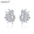 LUOTEEMI New Arrival Princess Elegant Earrings Charms Zircon Engagement Wedding Ear Rings for Women