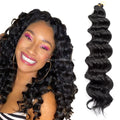 Wavy Crochet Braiding Hair Deep Wave Synthetic Braiding Hari Extensions Deep Wave Braiding Hair Deep Wave Bulks 20 Inch