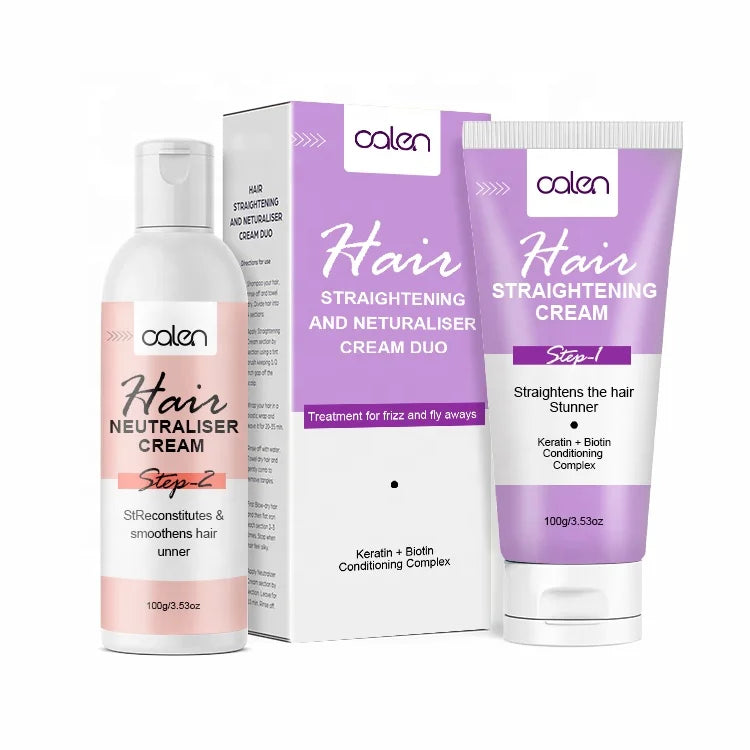 Oalen Hair Care Long Lasting Anti-Frizzy Smooth Down Nourishing Hair Straightening Cream Set
