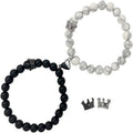 White Turquoise Black Frosted Powder Jade Bracelet Crown Natural Bead String Love Magnet Fashion Jewelry Bracelets Gift ODM