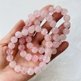 Wholesale Nature Pink Gemstone Bead Jewelry Accessories Rose Quartz Beads Bracelet