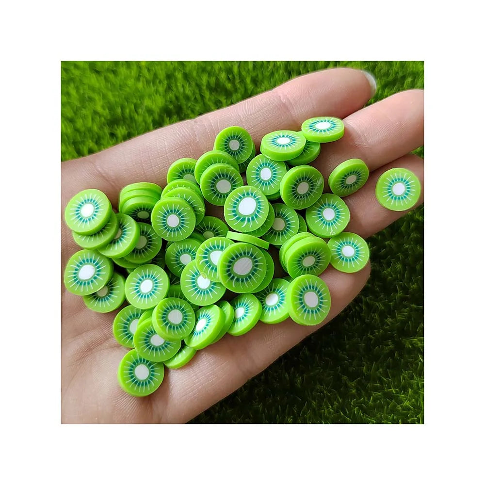 Cute Green Fruit White Within Kiwifruit Kiwifruit Berry Soft Polymer Clay Sprinkles 500g/bag  Slime Stuffing
