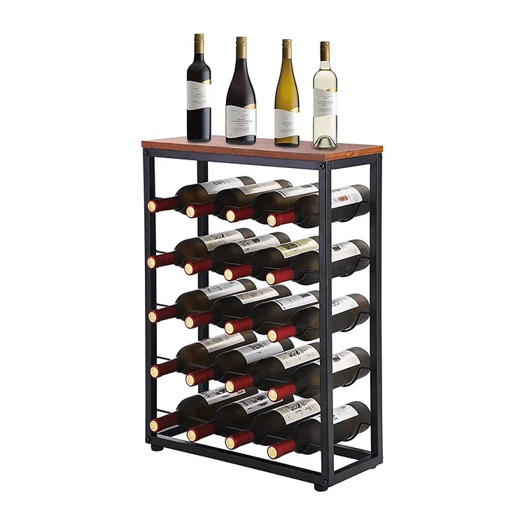 High Quality European Retro Red Wine Rack Large Display Free Stand Metal Wine Bottle Holder Wholesale Beverage Tubs Ice Buckets