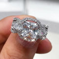 Huitan Charm Jewelry Fashion Gorgeous Square Princess Cut Zircon Multi Layer Stackable Women Engagement Dainty Rings