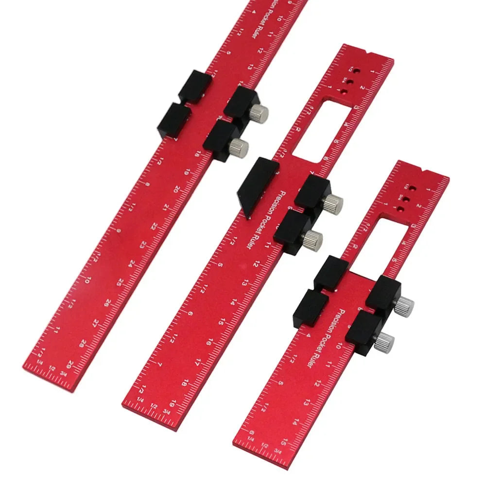 Woodworking 16/20/30cm Gauge Aluminum Alloy Positioning Ruler Woodworking Ruler Measuring Tool