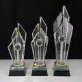 Glass Crystal Golf Ball Sports Trophy with rainbow Base MH-NJ0612