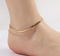 Stainless Steel Barefoot Sandal Beach Foot Jewelry Women Snake Bone Anklets Double Layered Beaded Women Anklet Bracelet
