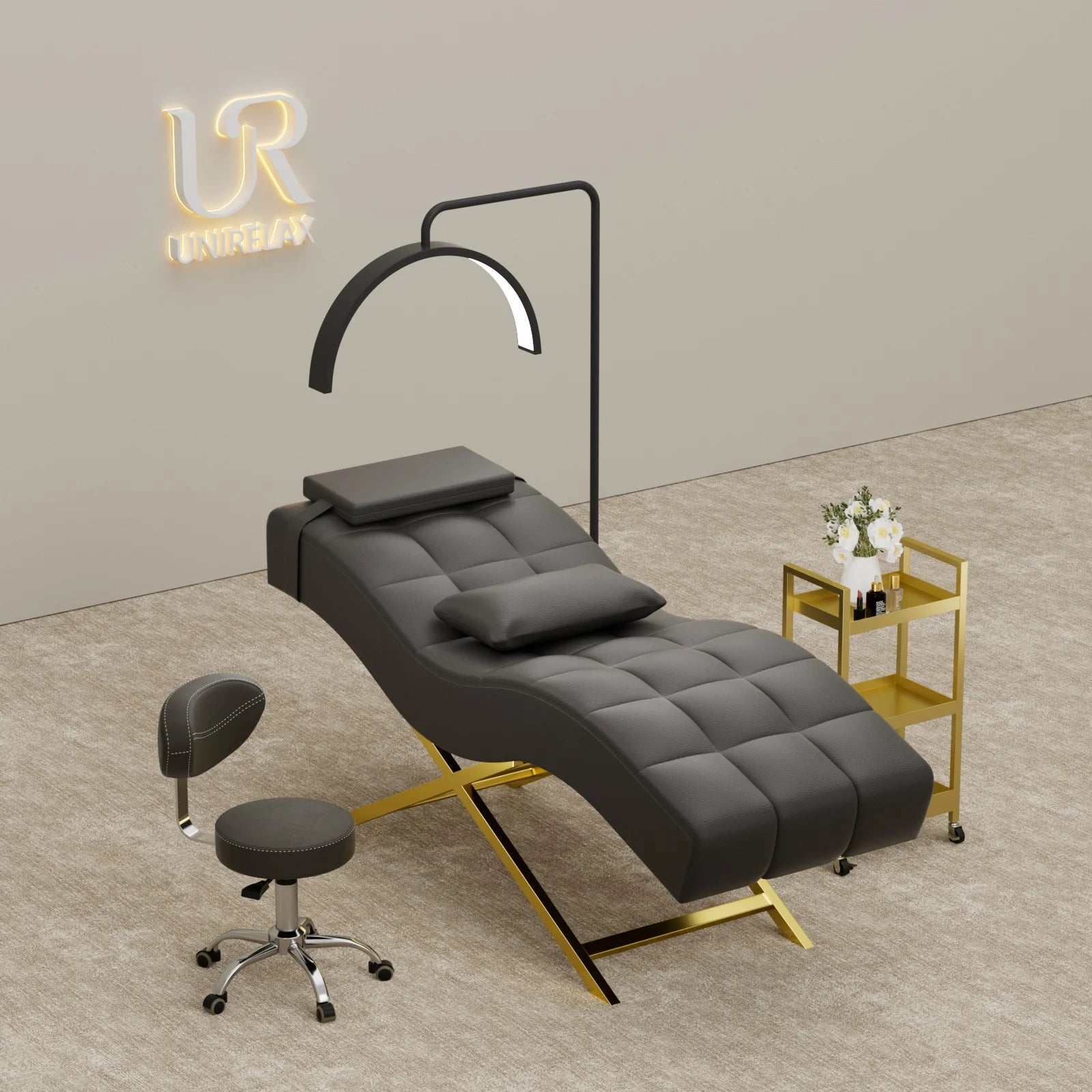 Union Win Frame White Spa Topper Lash Bed for Salon Extension Luxury Facial Massage Salon Salon Curve Beauty Lash Bed