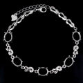 Sterling Silver 7*9mm Semi Mount Bracelet Empty Frame Blank Claws Setting S925 Base Holder Without Center Stone Inlay for DIY