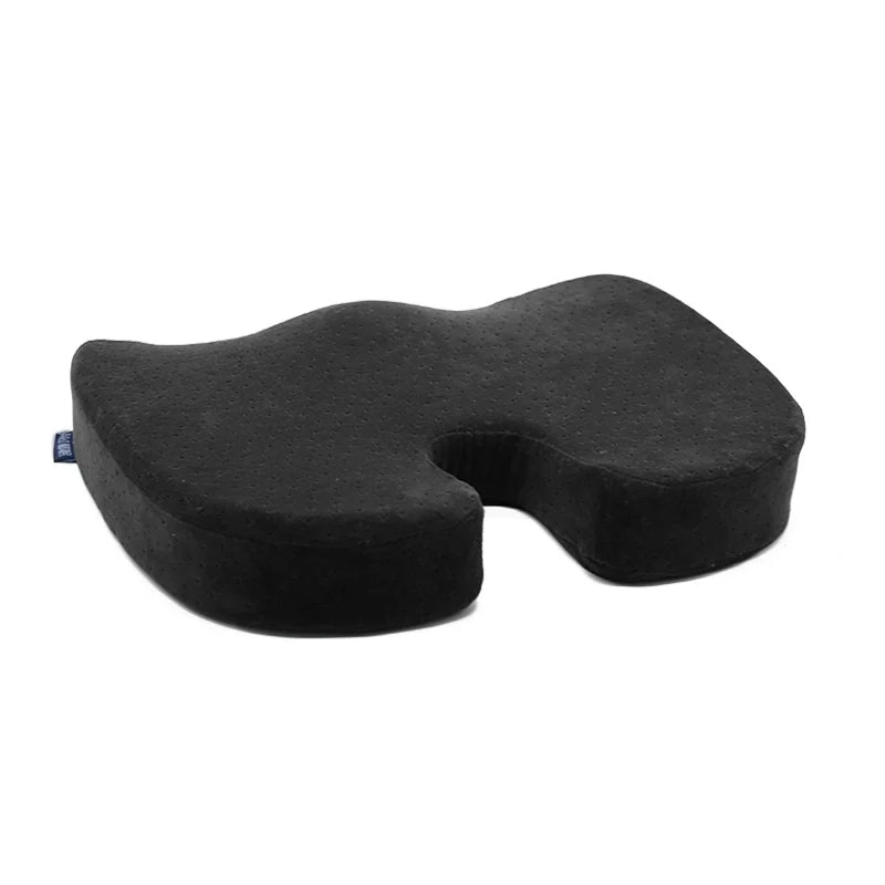 Custom Velvet Fabric Hemorrhoid Pillow Orthopedic Coccyx Tailbone Cojines Memory Foam Seat Cushion for Sitting Polyester Adults