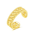 Fashion Design 18K Gold Plated Stainless Steel Jewelry Open Adjustable Ring Geometric Leaf Shaped Finger Rings for Girls