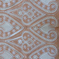 Brown Embroidered Nonwoven Cloth with Heart-Shaped Hollow Flowers for Women Bags & Home Textiles-Quick-Dry & Breathable