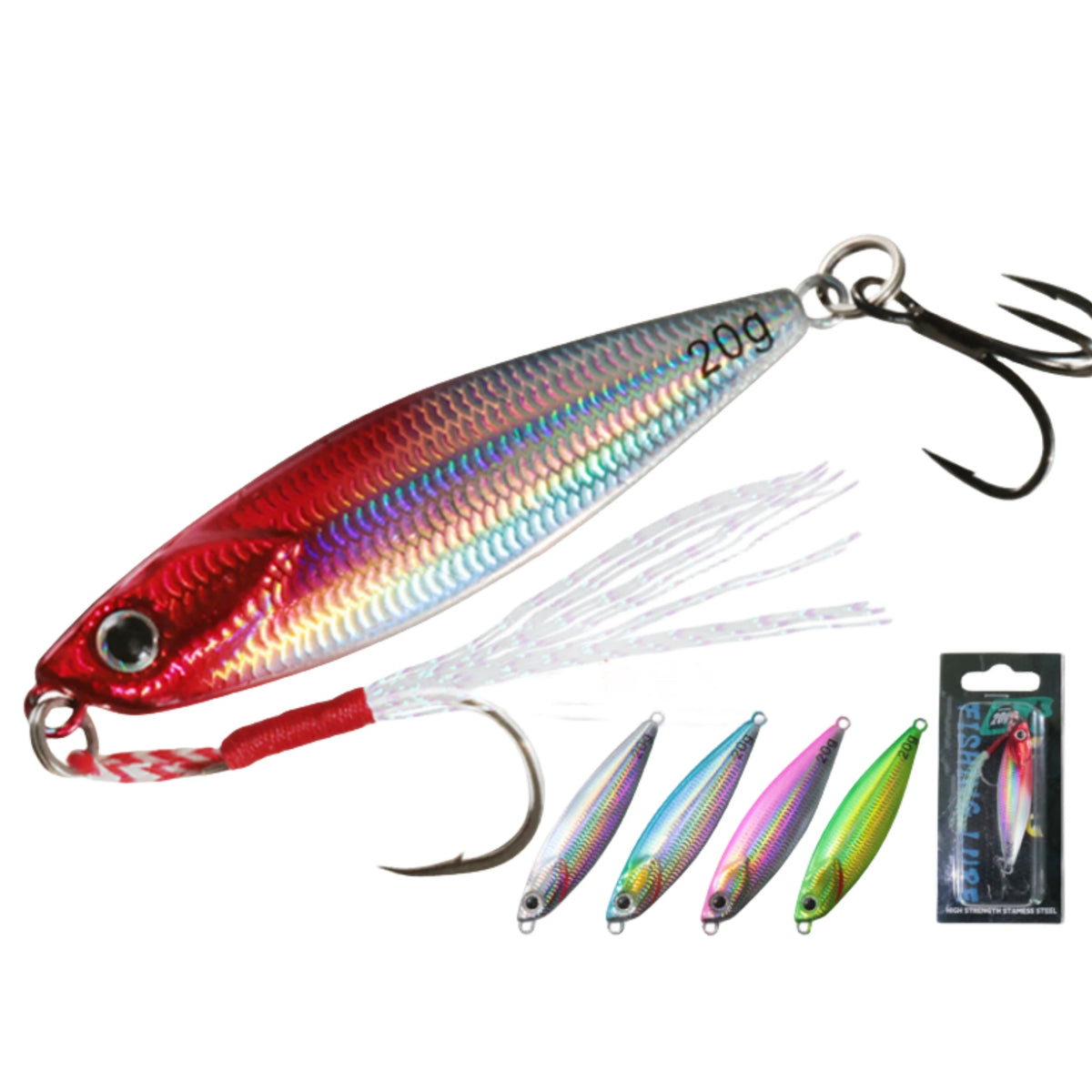 Hot Metal Jigging Fishing Lure 7g 10g 15g 20g Long Shot Float down Sinking Bait with Hooks for Marlin in Rivers and Streams