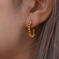 2025 New Design 18K Gold Plated Twist Earring for Women Stainless Steel Rope Advanced Ear Studs for Women