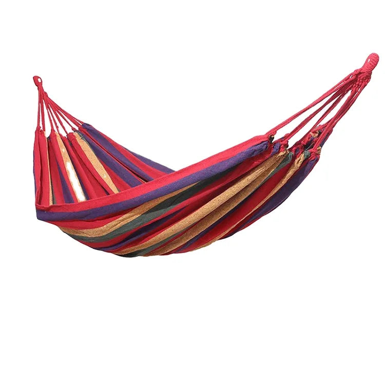 Cheap Price Portable Camping Hammock Thick Canvas Fabric Single Hanging Hammock Beds Anti-Rollover for Outdoor