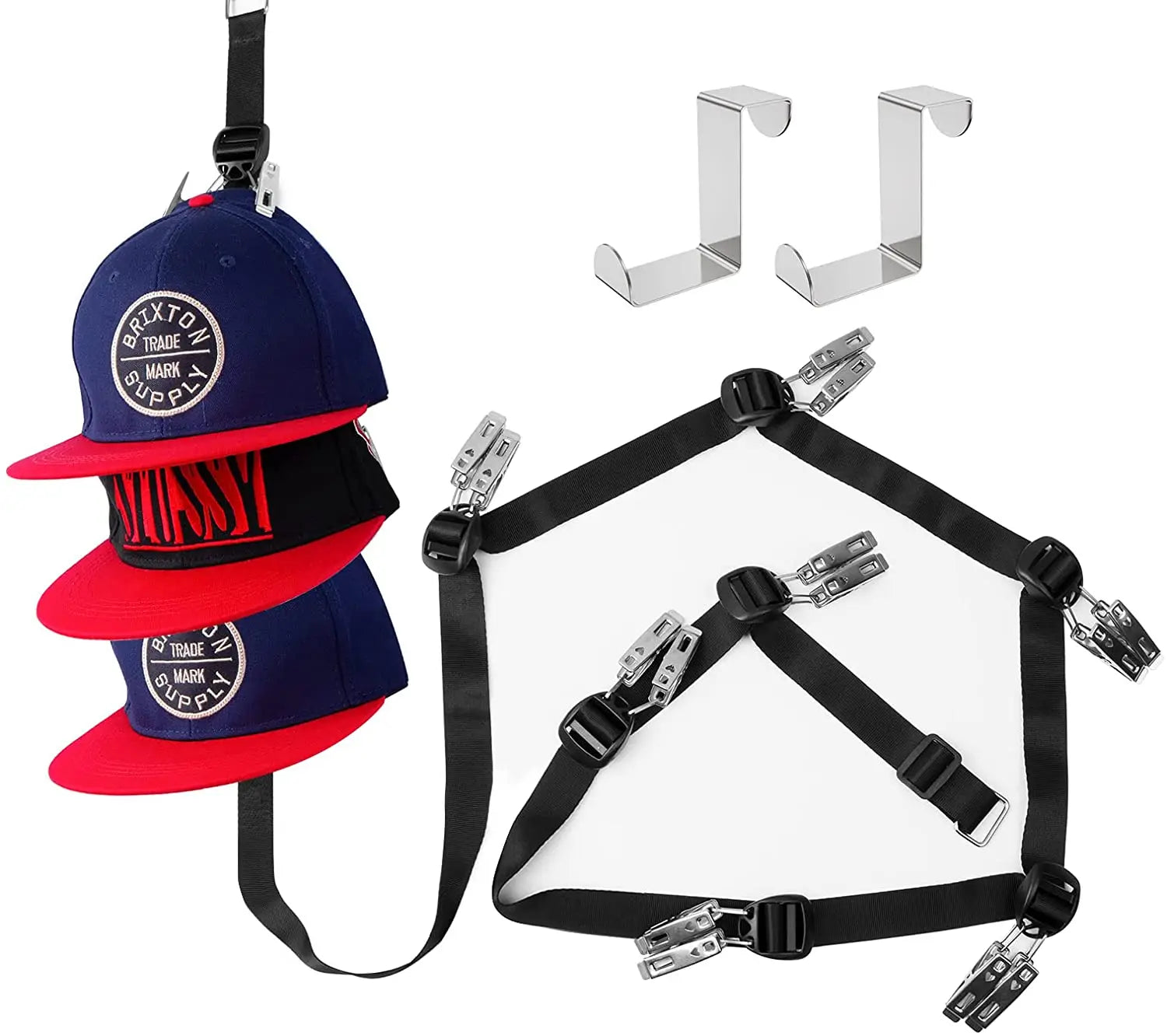 Coat Rack 20 Clips Baseball Hat Organizer Storage Holders Racks Bedroom Clothes Storage Cowboy Hat Rack