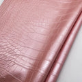 PFAS FREE Crocodile Skin Pattern Dreamy Pearly Pink PU Leather Fabric for Jackets Customized Color