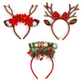 New Christmas Headband Decoration Antlers Headdress Cute Plush Headband Party Decorating Sequins Christmas Headband Supplies