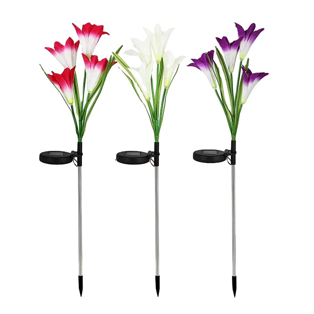 LED Solar Simulation Rose Flower Light Home Decorative Flower Lights Garden Decoration Lawn Lamp Waterproof Landscape Rose Light