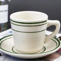 Solhui Creative Cute  Mug Ceramic Nordic Style Green Rim Ceramic Coffee Mug with Saucer