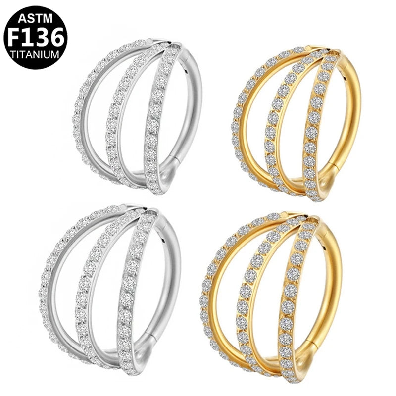 Gaby New G23 Titanium Septum Puncture Nose Ring Hoop with Body Drape Tragus Hinge Section Piercing Helix Ear Piercing Jewelry