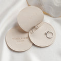 PandaSew Custom Logo New Design Luxury Microfiber Package Bag for Rings Earrings Necklace Round Gift Jewelry Pouch