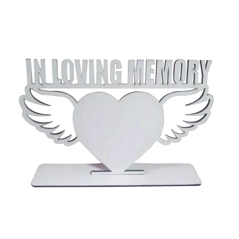 Heart Wing in Loving Memory Sublimation Photo Frame Blanks Thermal Transfer Custom MDF Wooden 5mm 6 Color 50pcs Home Desk Decor