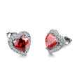 Fashion Fine Jewelry Diamond Stud Earring Studs Set for Women Jewelry Making Heart Shaped Pink Zircon Earrings