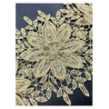 3D Golden Water-Soluble Floral Lafaya Embroidery Lace Trim Metallic Organza Flower Fabric Clothing Curtain Decoration LT10