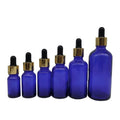 Transparent Blue Glass Dropper Bottle 10ml to 100ml Sizes Refined Oil and Essential Oil Face Cream Bottle with Dropper