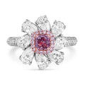 Luxury Prong-Set Radiant Cut Pink CZ Diamond Engagement Ring White Rose Gold with Rhodium Plating-for Wedding Party Anniversary