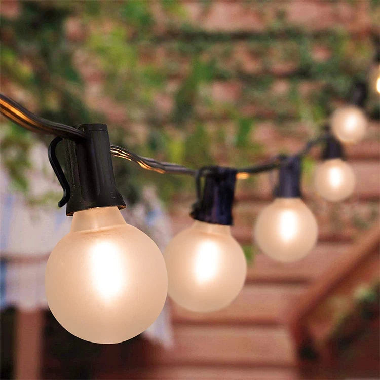 JAIYI Waterproof G40 25ft 25 LED  Outdoor Decoration Solar Powered String Light for Navidad  Holiday