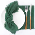 Handmade 100% Cotton Eco-friendly Modern Reusable Wedding Cloth Napkins Emerald Green 42x42cm Customizable Logo