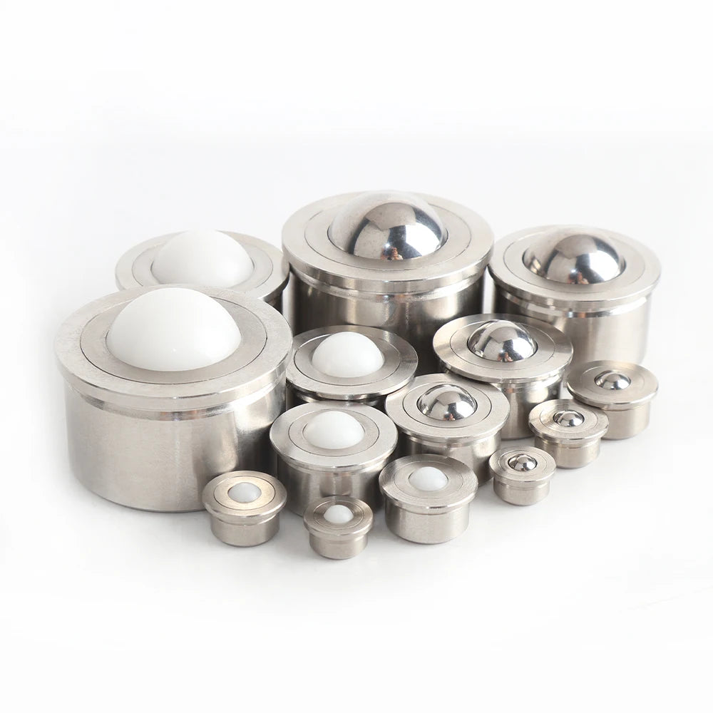 Precision POM Stainless Steel Press Fit Roller Bearing Unit Universal Ball Transfer Units Fasteners