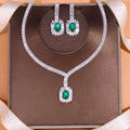 DAIHE Emerald Set-3353 Jewelry Set for Brides Luxury Zircon Necklace Earrings Set