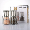 Premium Stainless Steel Ceramic Salt Pepper Grinder Set Wholesale Adjustable Coarseness Electric-Free Rotary Knob Mill Mill