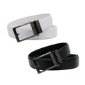 Comfort Click Golf Belt Men Adjustable Leather Ratchet Dress Belt with Steel Slide Buckle Trim to Fit