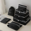 7pcs Customized Packing Cubes for Luggage | White Black Travel Organizer Set | Durable Compression Packing Storage Bags